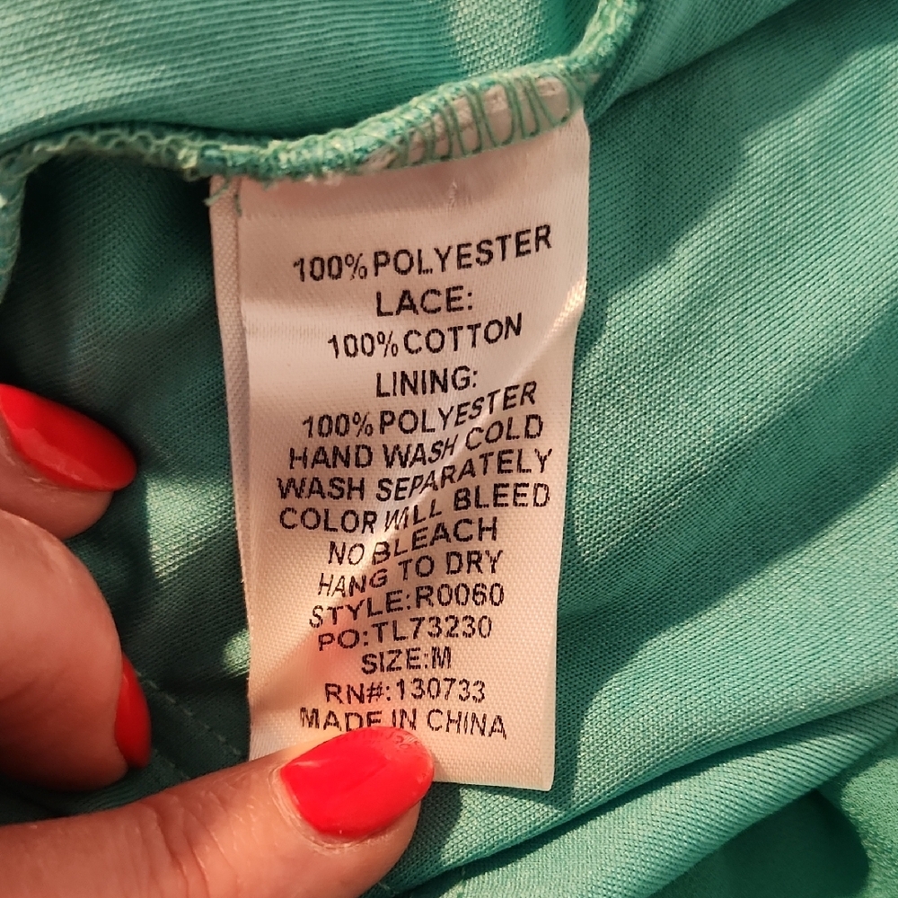 New- Umgee Turquoise Sleeveless Midi Dress Size Medium - Picture 7 of 7